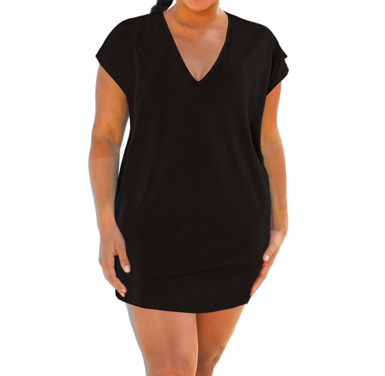 Plus Größe Jersey Cut Out Cover Up Kleid in schwarz