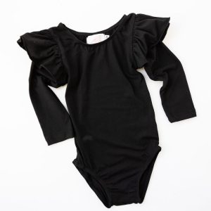 Schwarzer L/S-Trikot mit Flatterärmeln