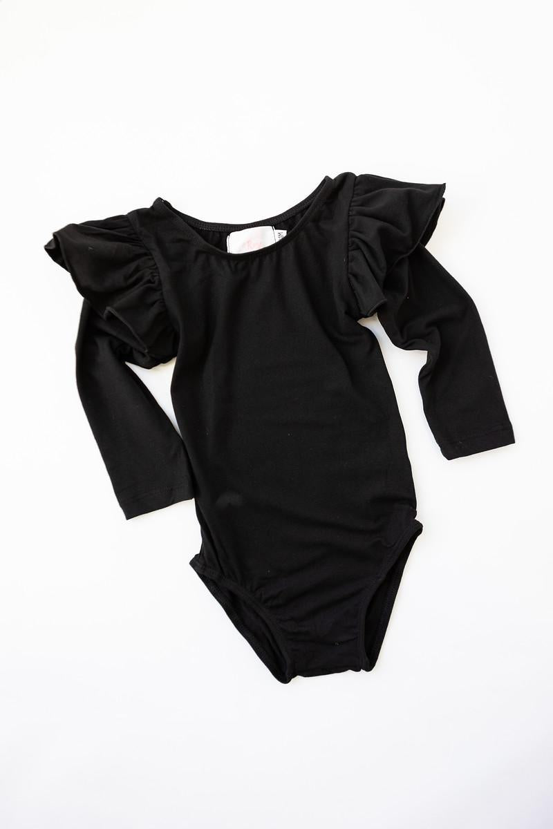 Schwarzes L/S Flutter Ärmel Trikot