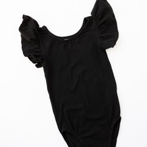 Schwarzer S/S-Trikot mit Flatterärmeln