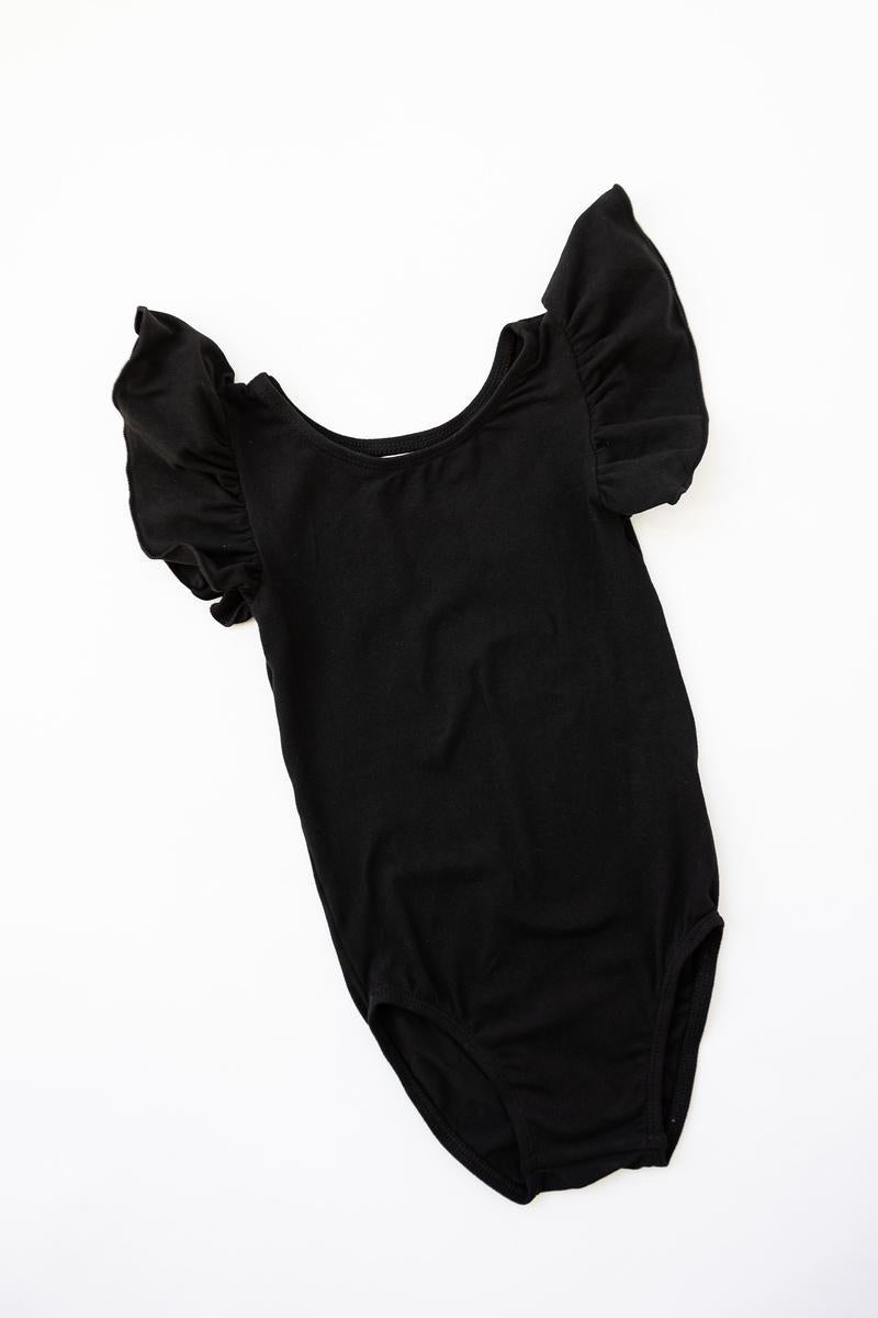 Schwarzes S/S Flutter Ärmel Trikot