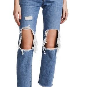 W3 Higher Ground Bf Crop Jeans für Damen in Blau