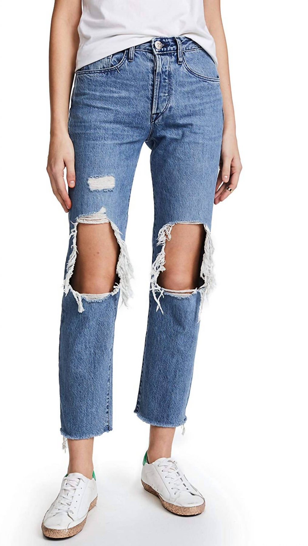 Damen W3 Higher gemahlen Bf Crop Jeans Schwarz