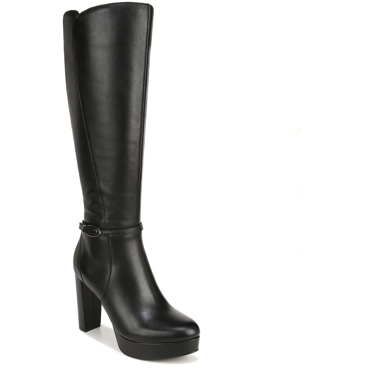Leder breite Kalb kniehohe Stiefel