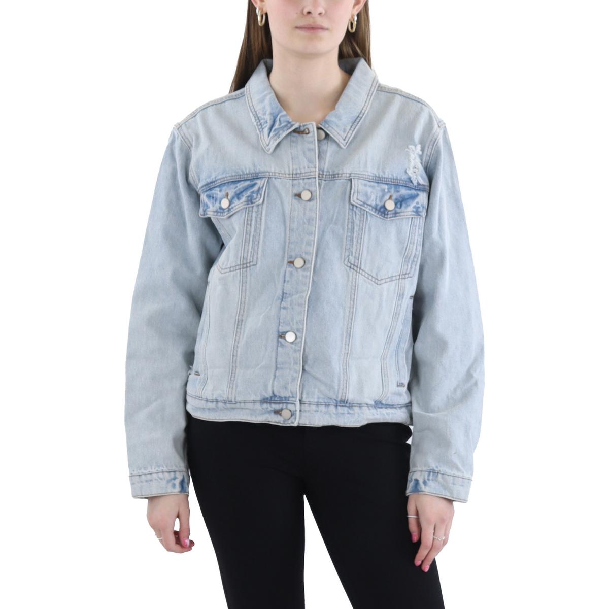 Zurück Ripped Denim Jacke häkeln