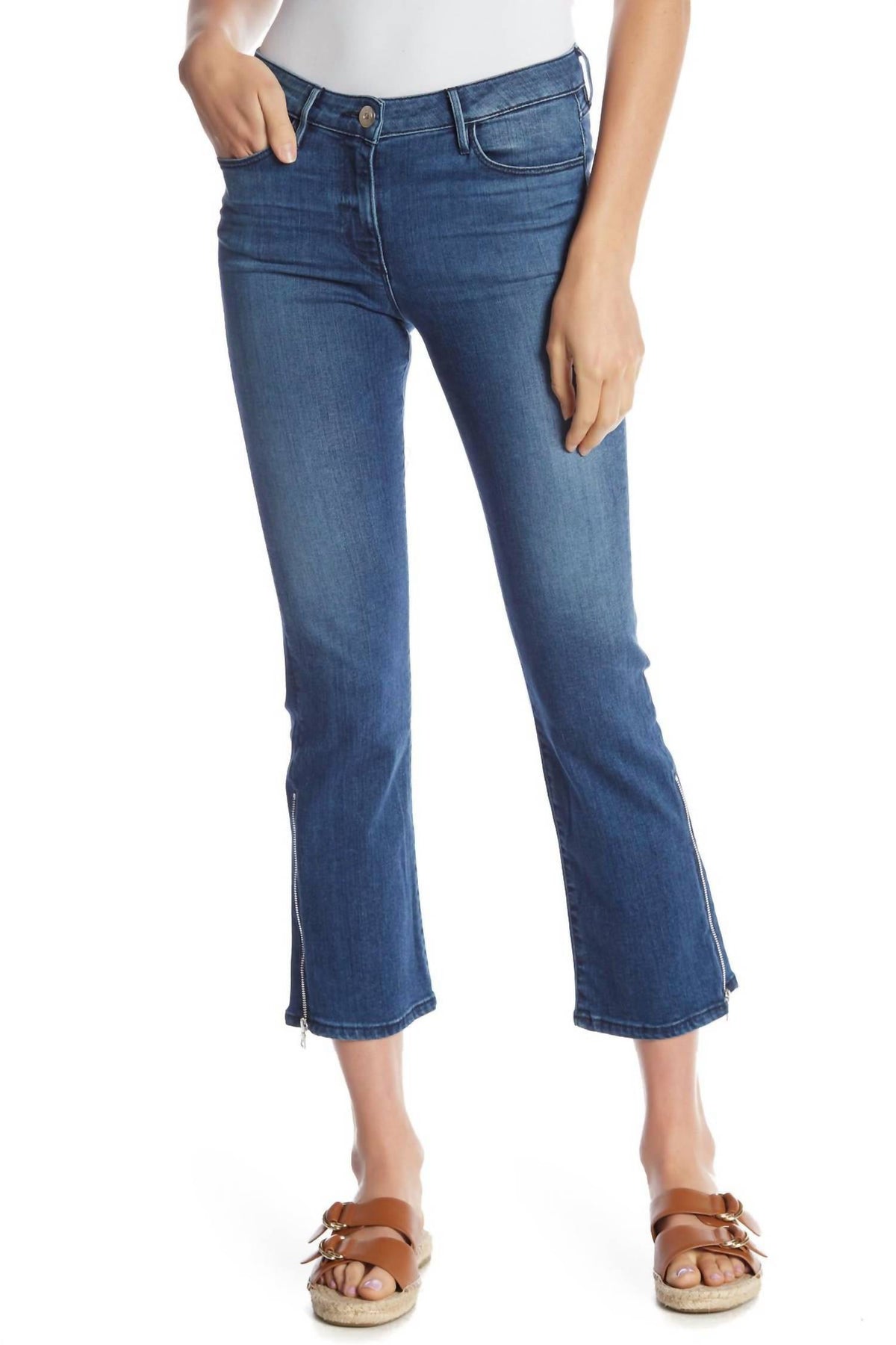 Jeans mit Reißverschluss für Damen in Blau