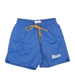 Blaue Polyester Logo Muster Badehosen