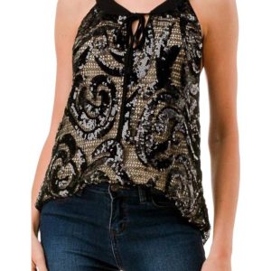 Ruth Cami Top mit schwarzen Pailletten 7732476706876