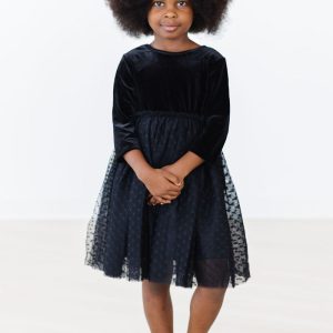 Tutu-Kleid aus schwarzem Samt