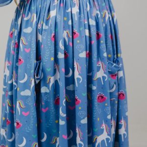 Blue Moon Twirl-Kleid mit 3/4-Ärmeln und Taschen