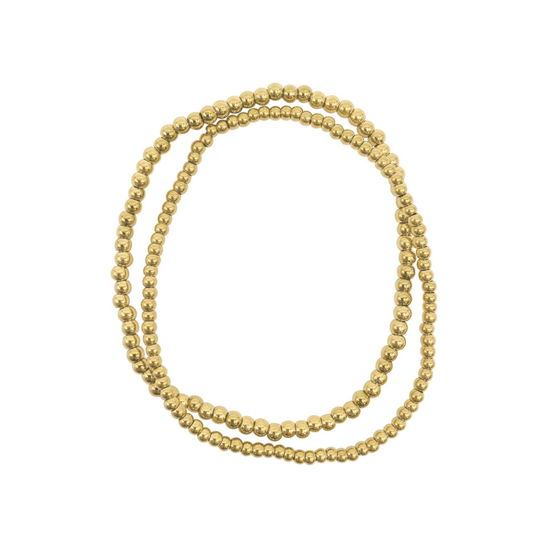 Tarnfest 14k Gold überzogen Satz von 2mm und 3mm Ball Armbänder