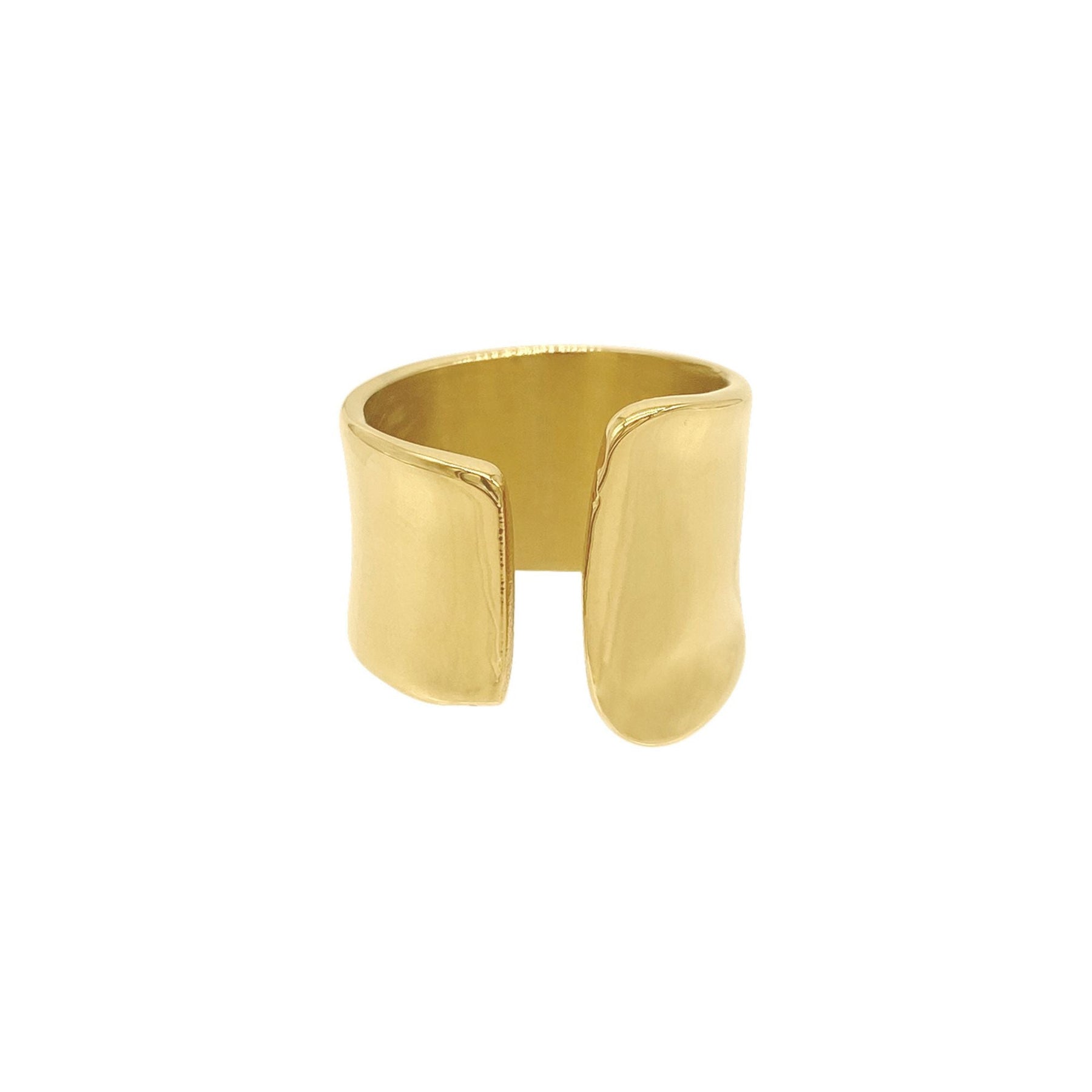 Tarnish Resistant 14k Gold überzogene hohe offene Band Ring