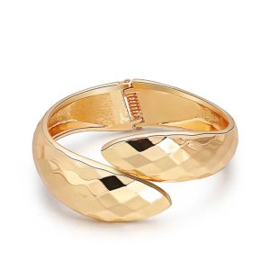 18K Gold facettierte Manschette Armreif