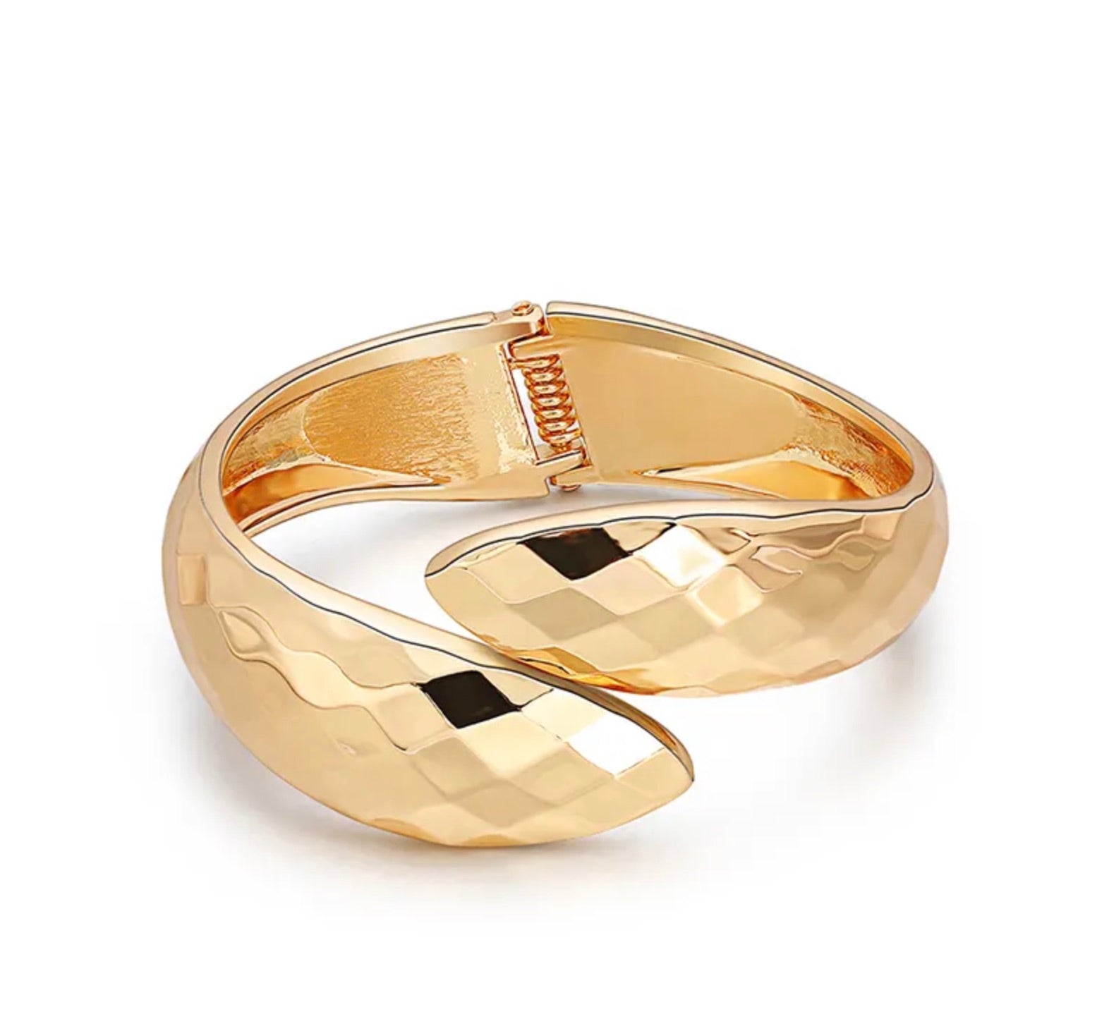 18K Gold facettierte Manschette Armreif
