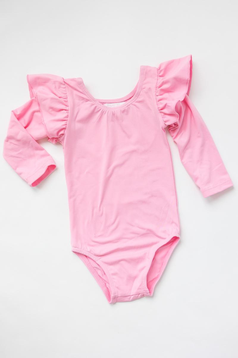 Bubblegum Rosa L/S Flutter Ärmel Leotard