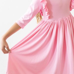 Bubblegum Pink Rüschen-Twirl-Kleid