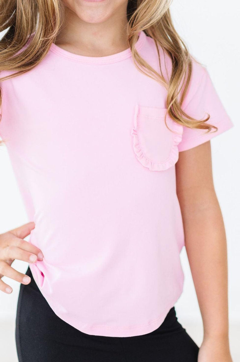 Bubblegum Rosa Rüschen T-Shirt