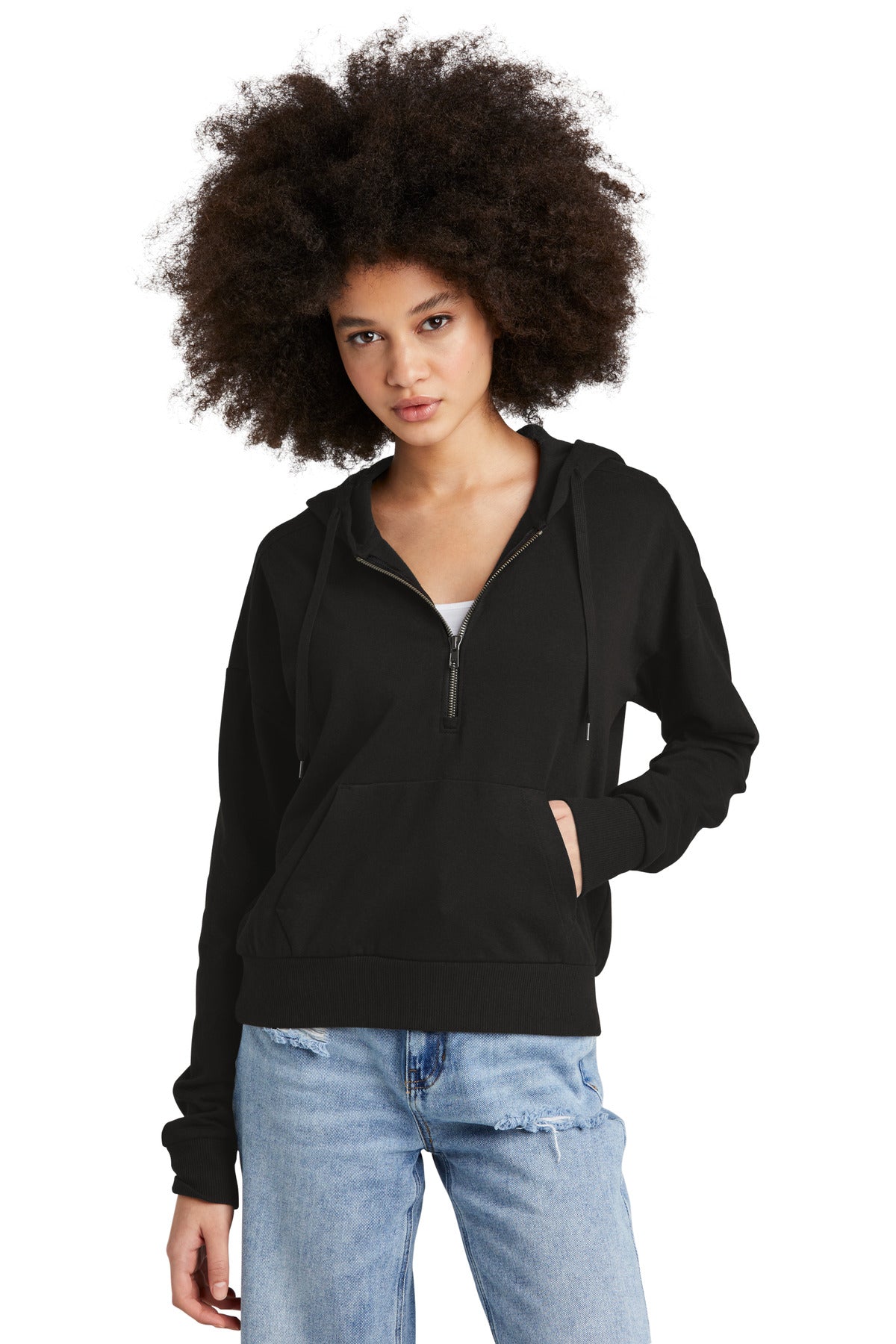 District Damen Perfekte Tri Fleece 1/2-Zip Pullover