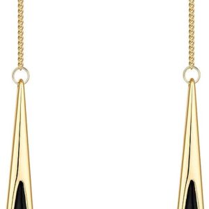 18K Gold schwarze Onyx Tropfen Ohrringe
