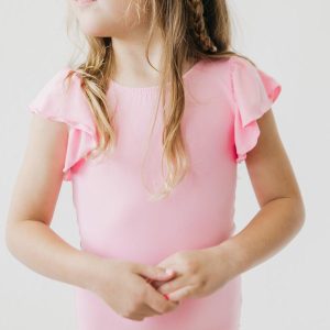 S/S-Trikot mit Flatterärmeln in Kaugummirosa