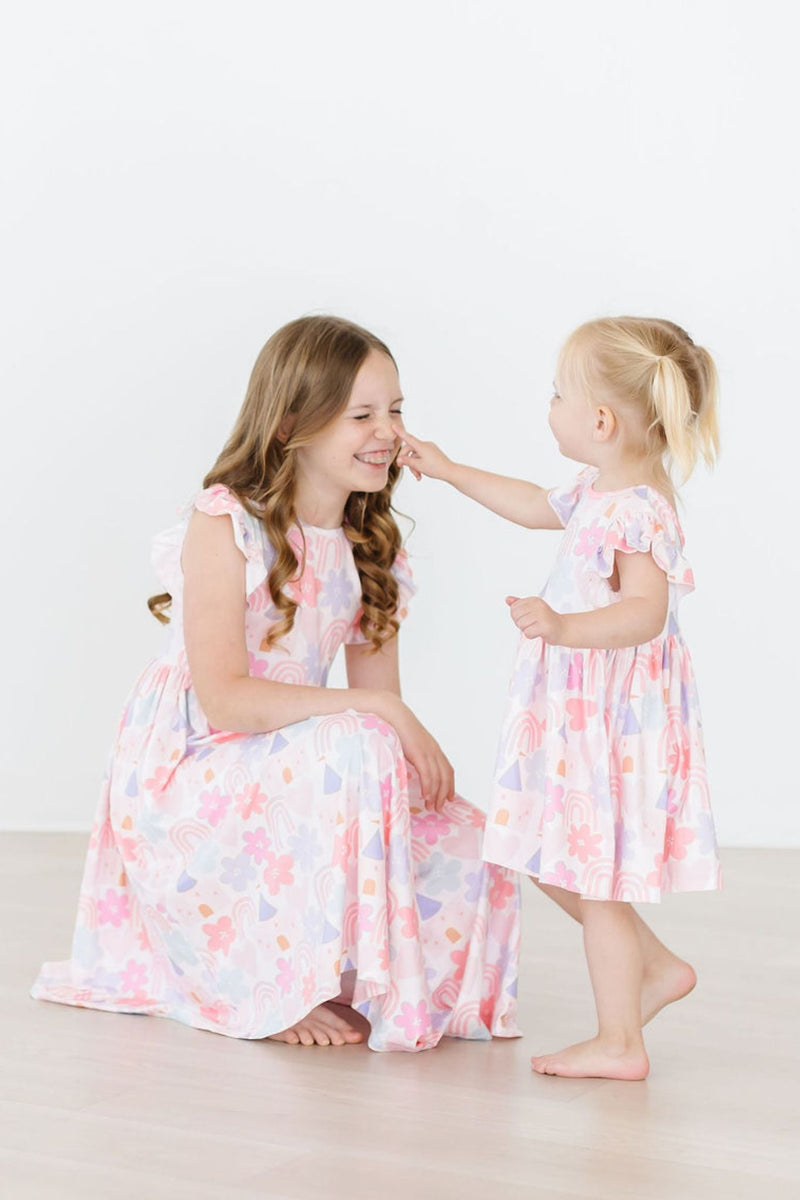 Schlösser & Rainbows Flutter Ärmel Twirl Kleid