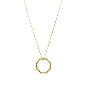 14k vergoldete Bambus Ring Halskette