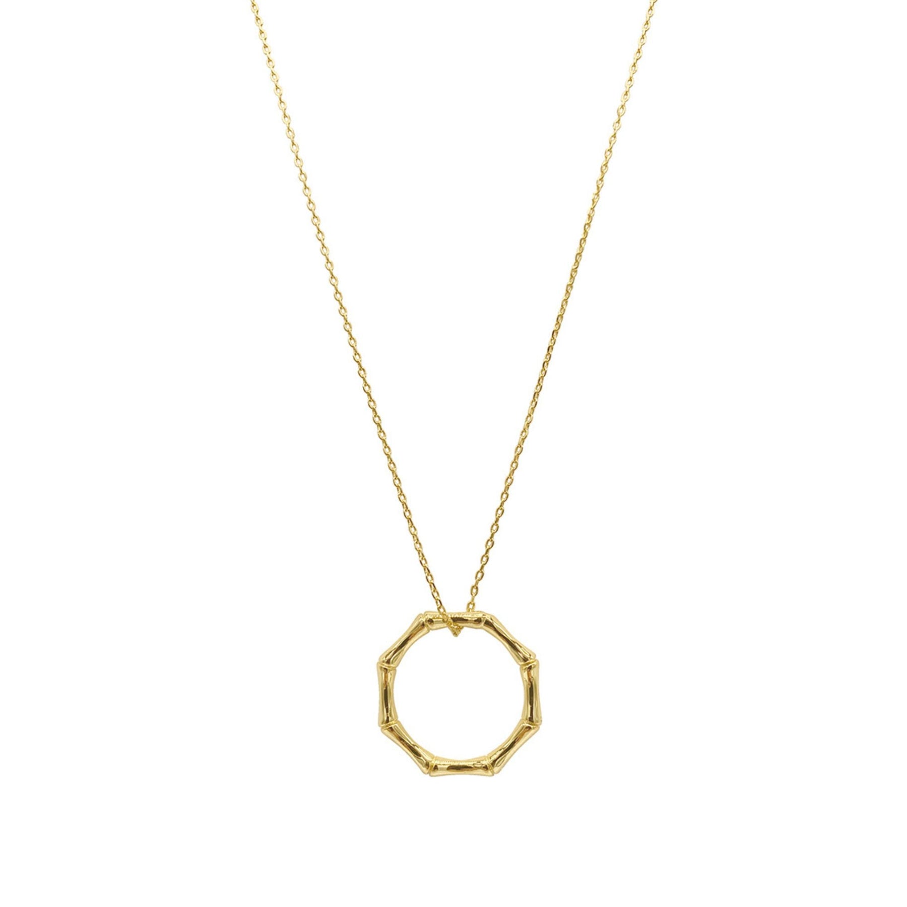 14k vergoldete Bambus Ring Halskette