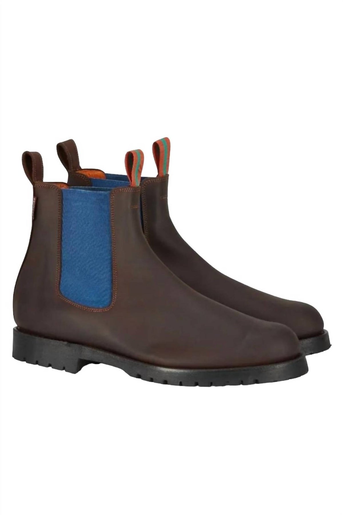 Herren Nelson Lederstiefel In Braun/Blau
