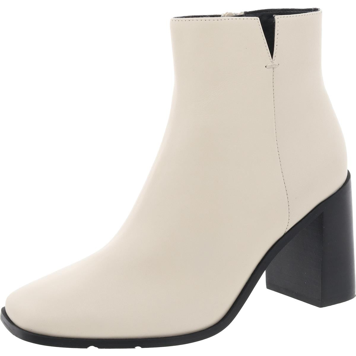 Reißverschluss Leder Block Absatzschuhe