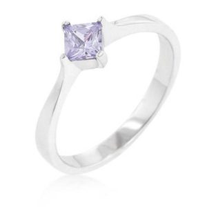 Eheringring aus Sterlingsilber mit Amethyst und CZ