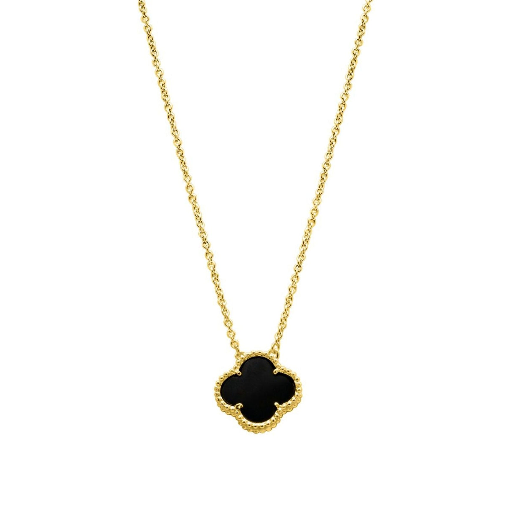 14k Gold überzogene schwarze Blume Halskette Roségold
