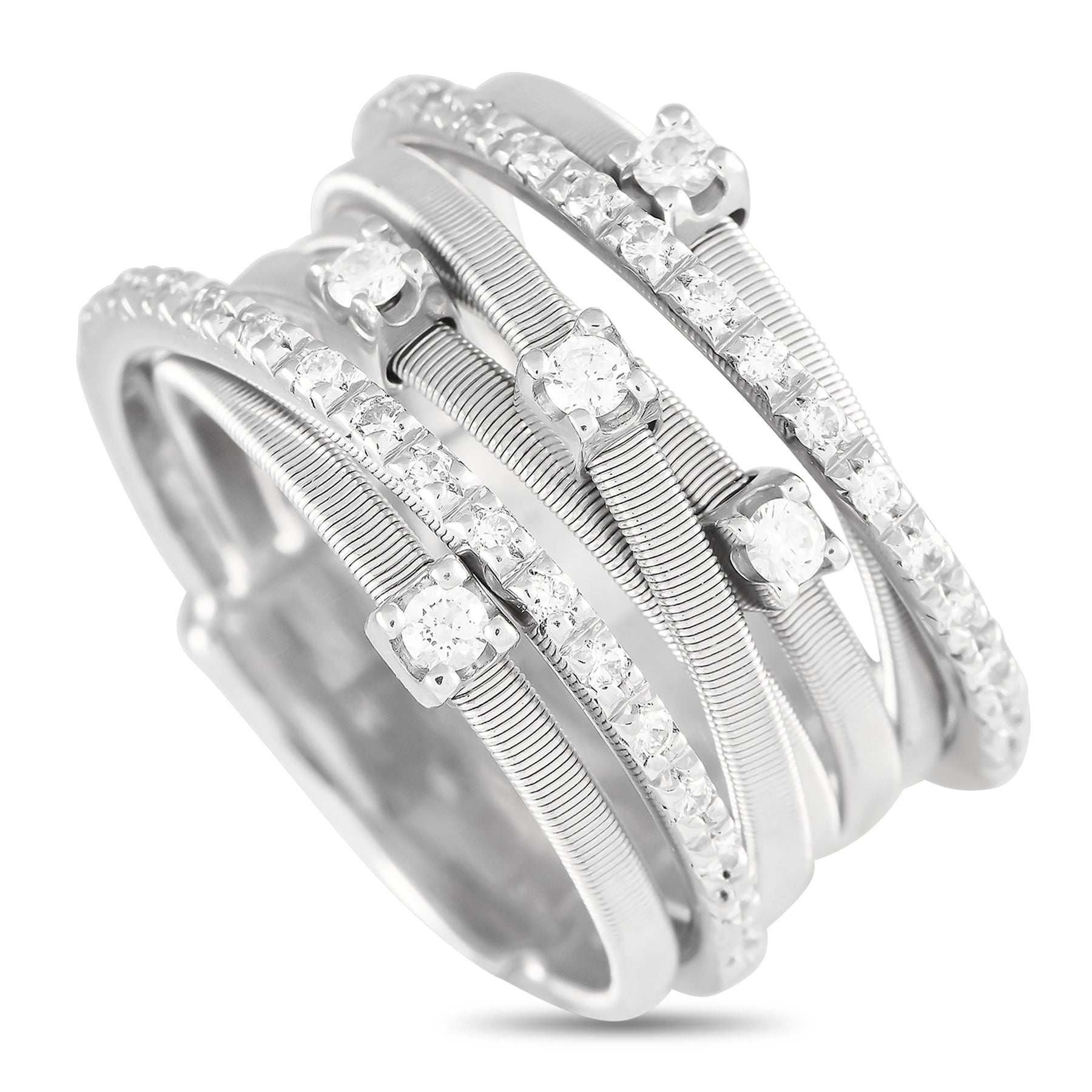 Marco Bicego Goa 18K Weißgold 0.40ct Diamant Mehrfarbig-Band Ring MB01 -090424