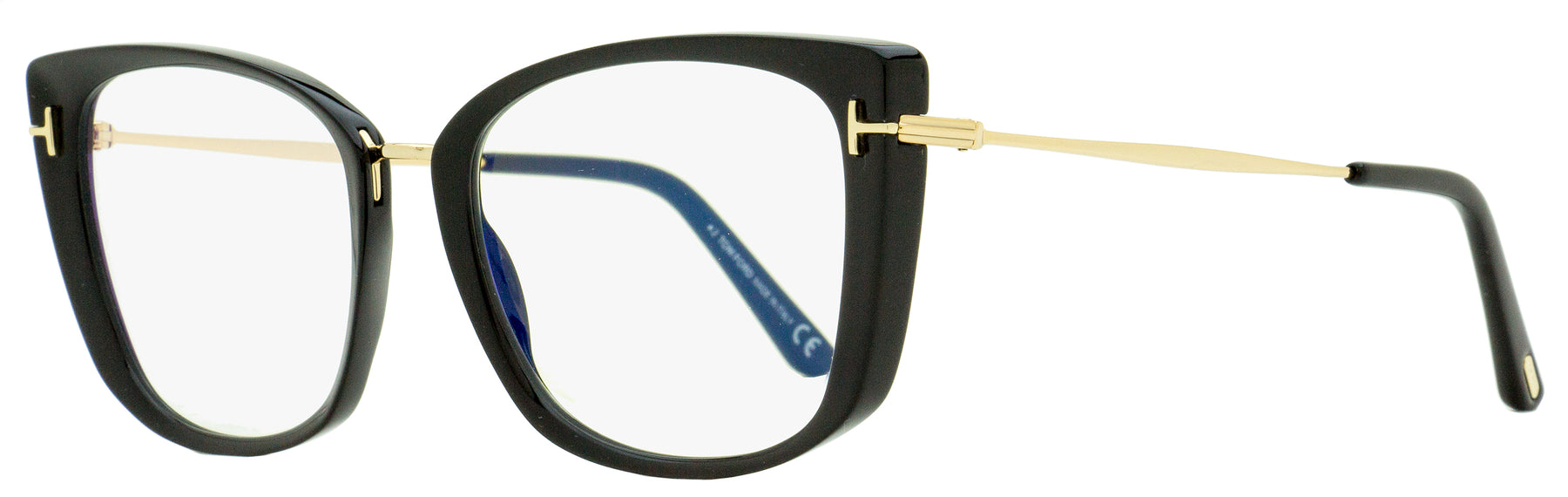 Tom Ford Blaue Block Brillen für Damen TF5816B 001 Schwarz/Gold 53mm