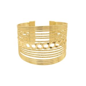 14k vergoldet Mehrfarbig Strang Manschette Armband