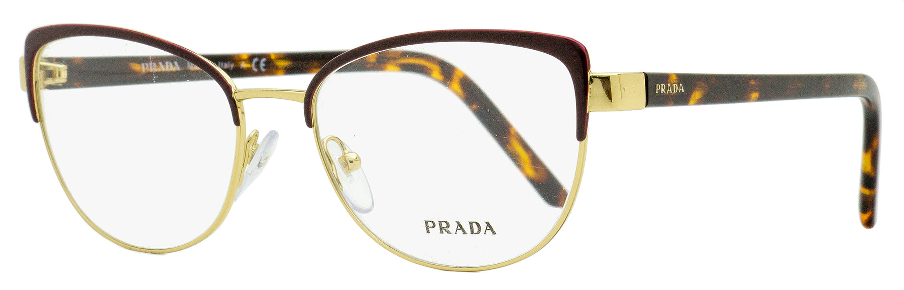 Prada Damen oval Brille VPR 63X 09B-1O1 Gold/Havanna 53mm