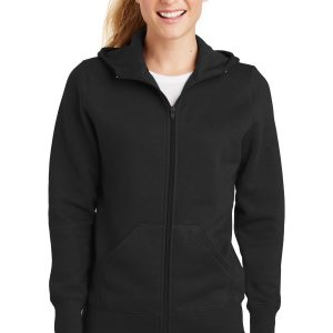 Sport-Tek Damen-Fleecejacke mit durchgehendem Reißverschluss und Kapuze