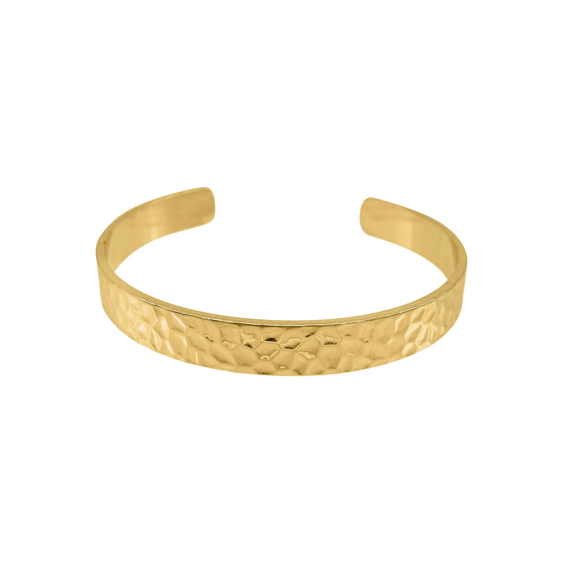 Tarnfest 14k vergoldet gehämmert Manschette Armband