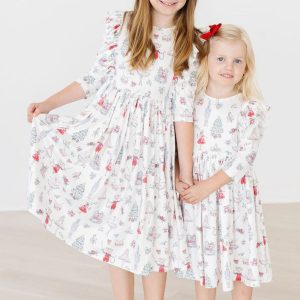 Claras weihnachtliches Rüschen-Twirl-Kleid