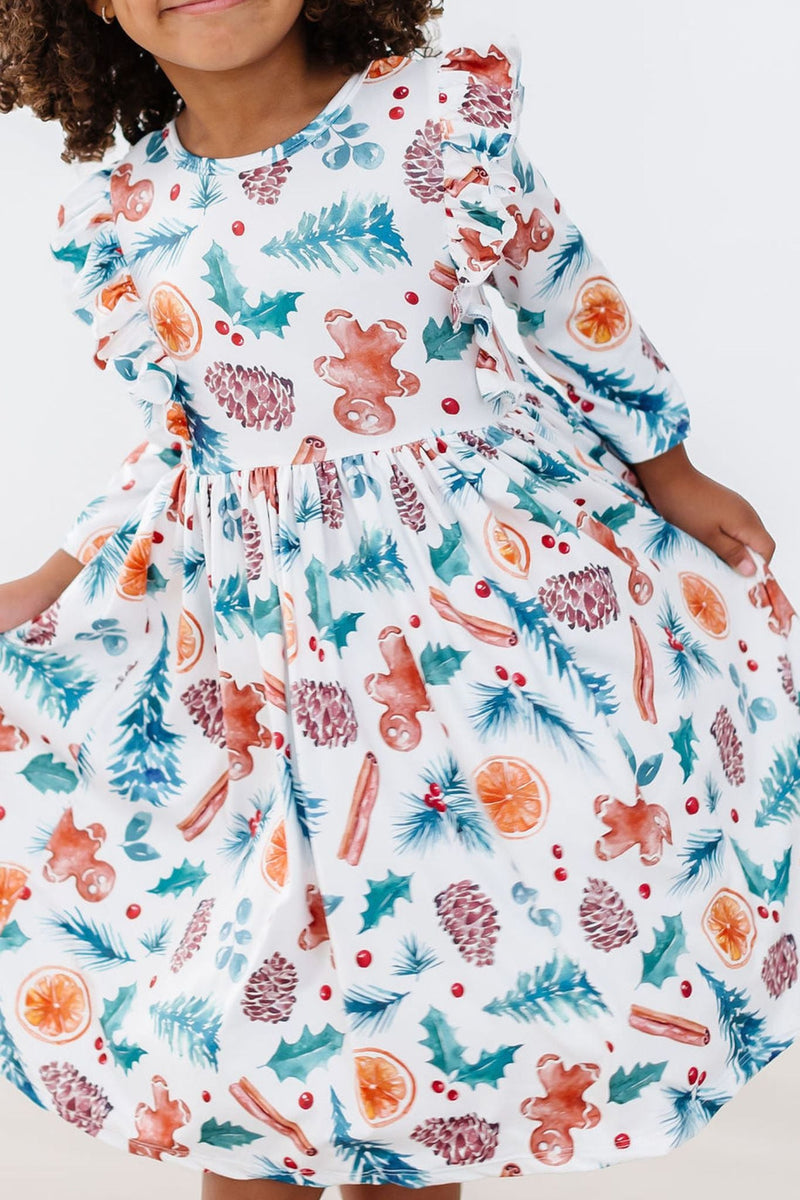 Klassische Chrismas Rüschen Twirl Kleid