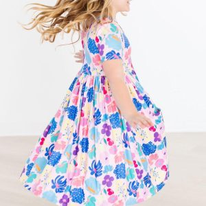 Dahlia Dreams S/S-Taschen-Twirl-Kleid