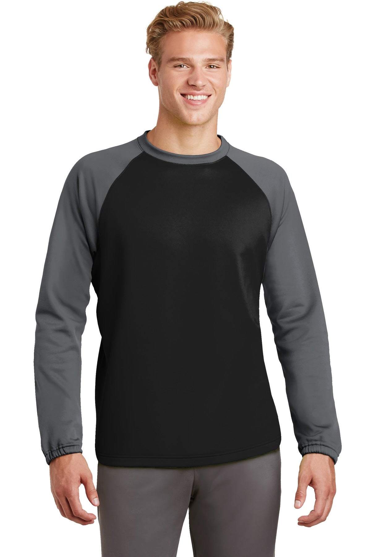 Sport-Tek Herren Sport-Wick Raglan Colorblock Fleece Rundhalsausschnitt ST242