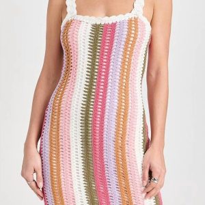 Lito Häkel-Minikleid mit mehreren Streifen