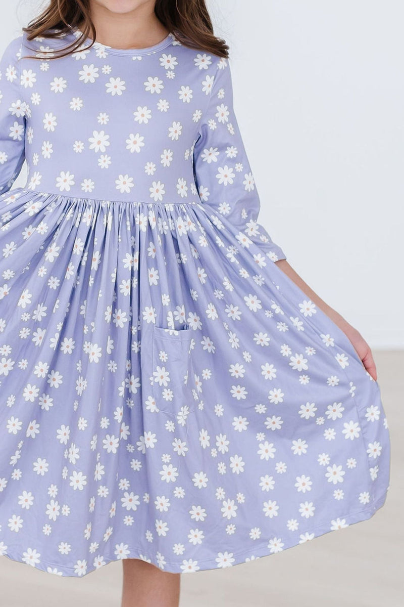 Dainty Daisies 3/4-Ärmel Tasche Twirl Kleid