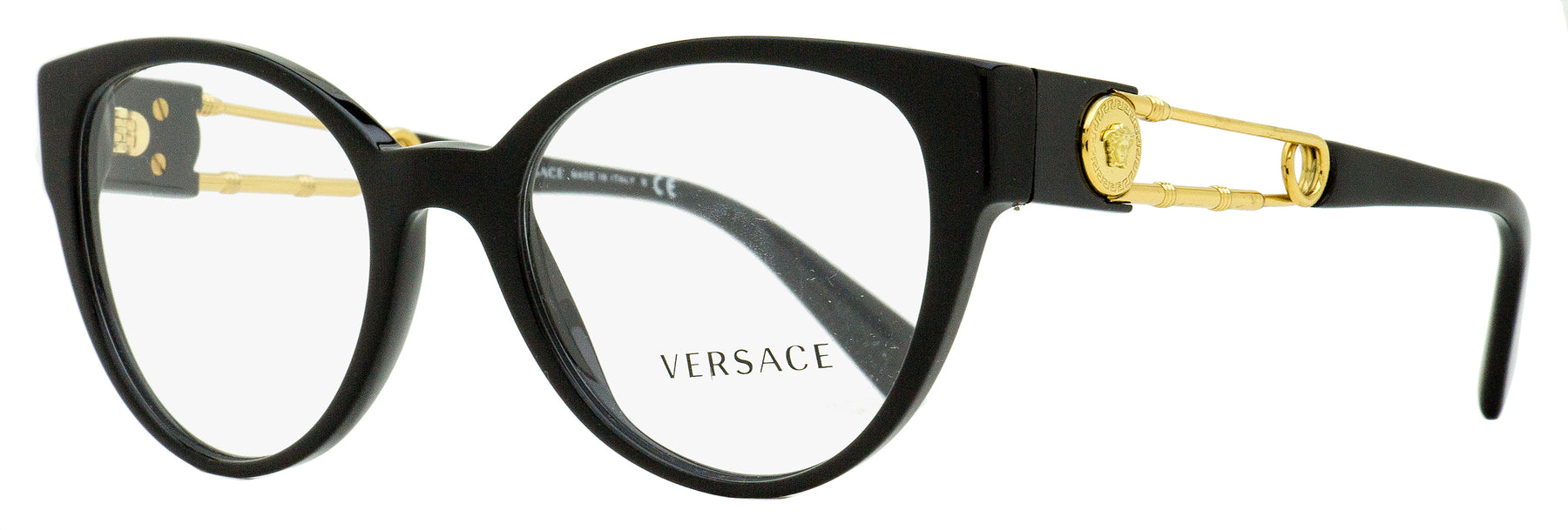 Versace Ovale Brillen für Damen VE3307 GB1 Schwarz/Gold 52mm