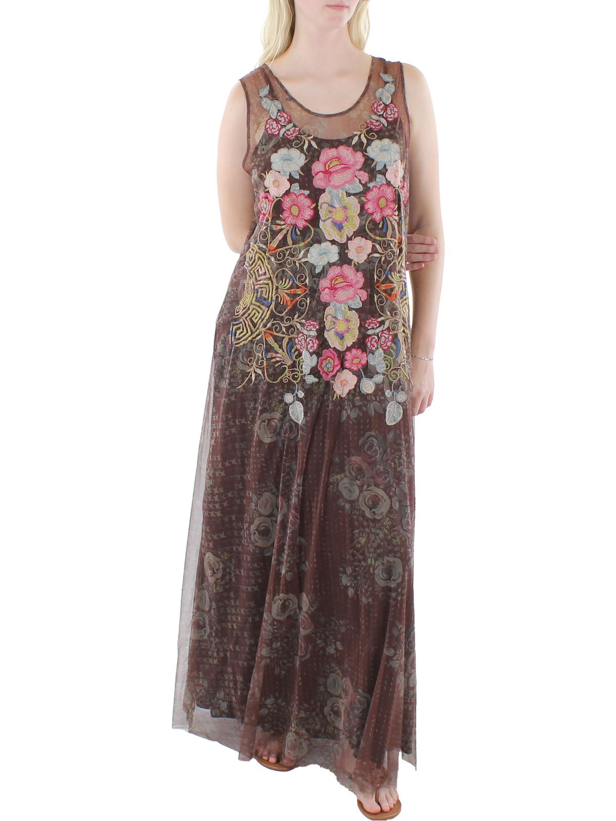Damen bestickt Mesh Abendkleid
