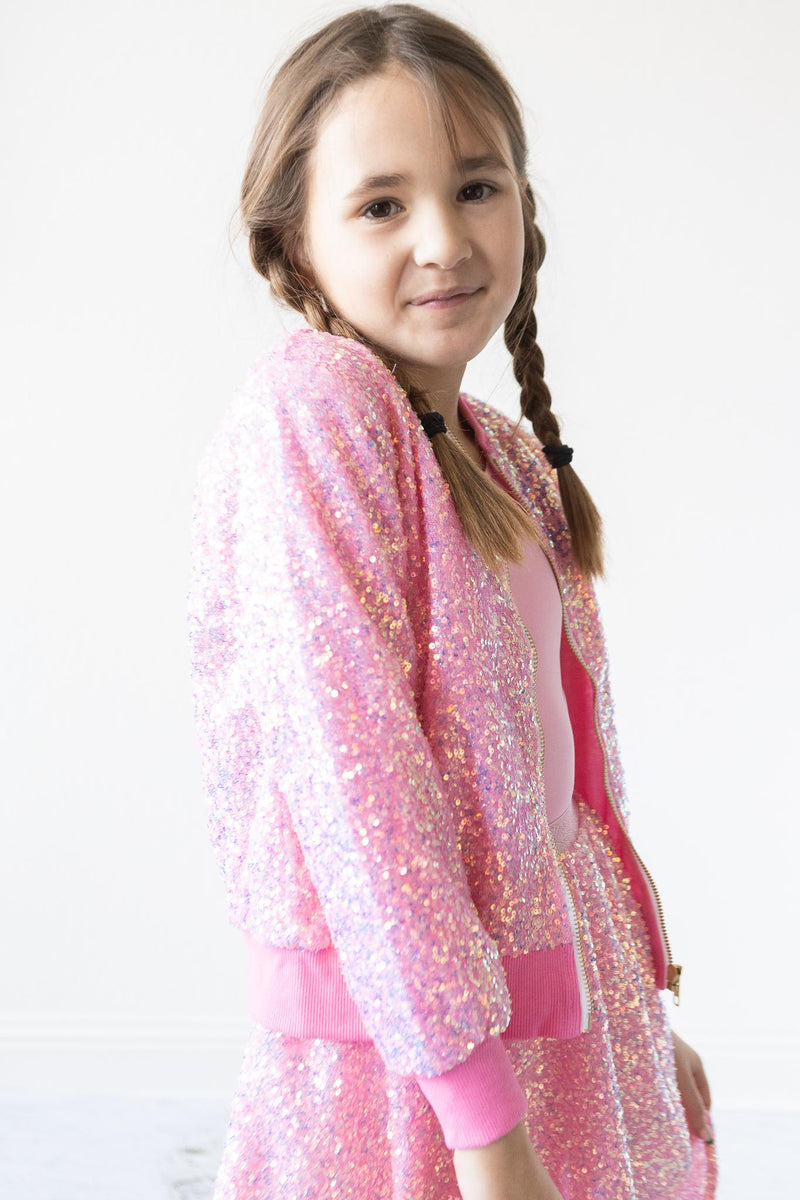 Bubblegum Rosa Paillettenjacke