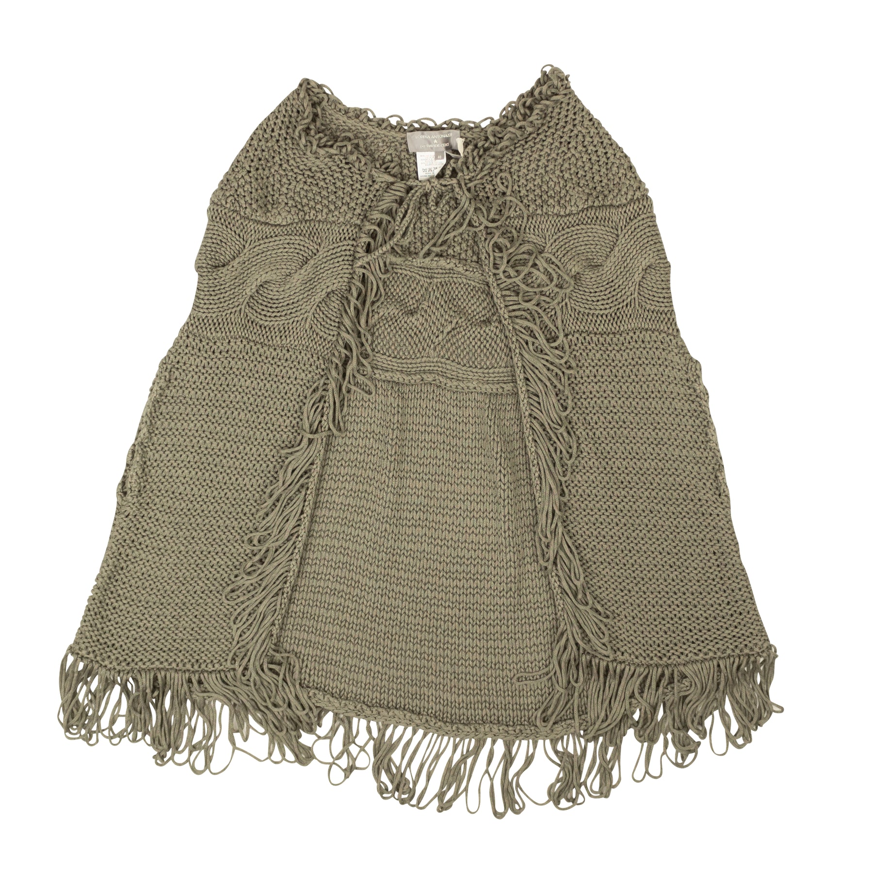 Damen grau Leinen Mischung Kabel gestrickt Drape