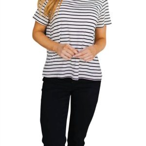 Gestreiftes Top „You’re My Sweetheart“ in Weiß/Schwarz 7732495024188