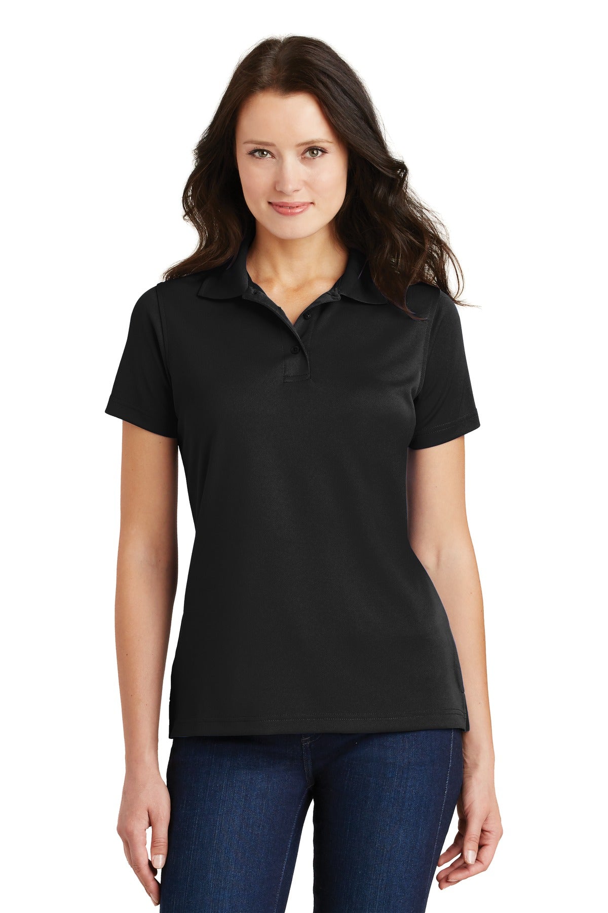 Port Authority Damen Poly-Anthrazit Blend Pique Polo L497