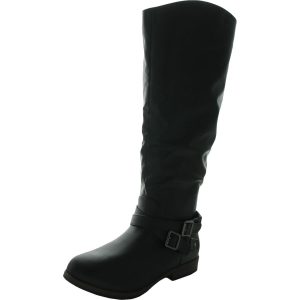 April Criss-Cross vorn Kunstleder Kniehohe Stiefel